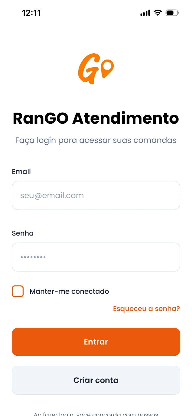 RanGO Atendimento - Aplicativo para garçons gerenciarem comandas